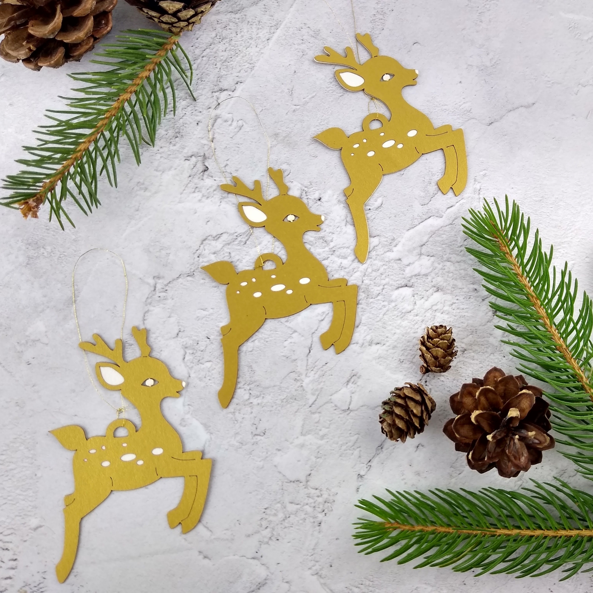 Reindeer Tree Decorations – Set of 3 - Image 4