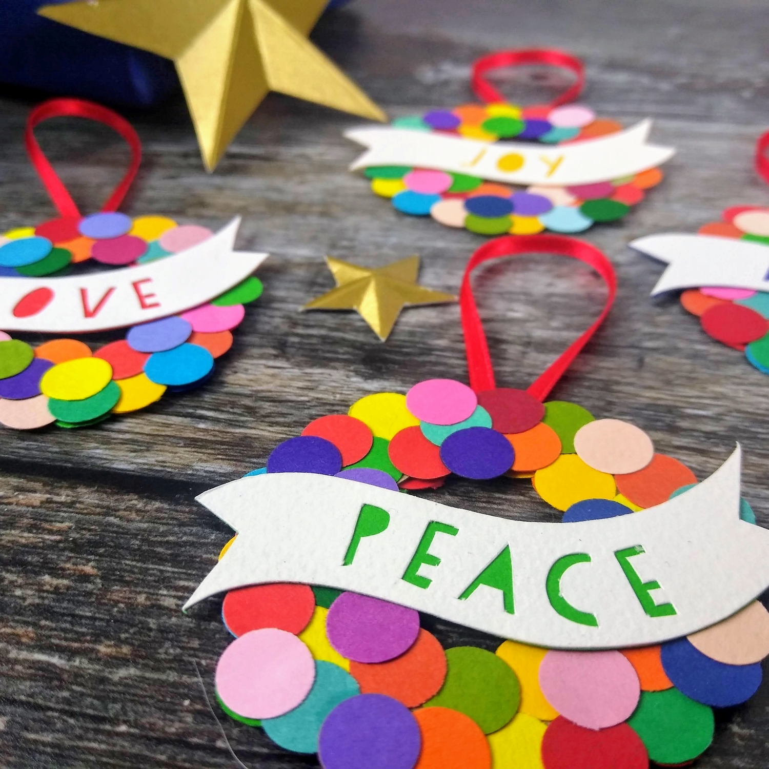 Colourful Christmas Baubles – Set of 4 - Image 4