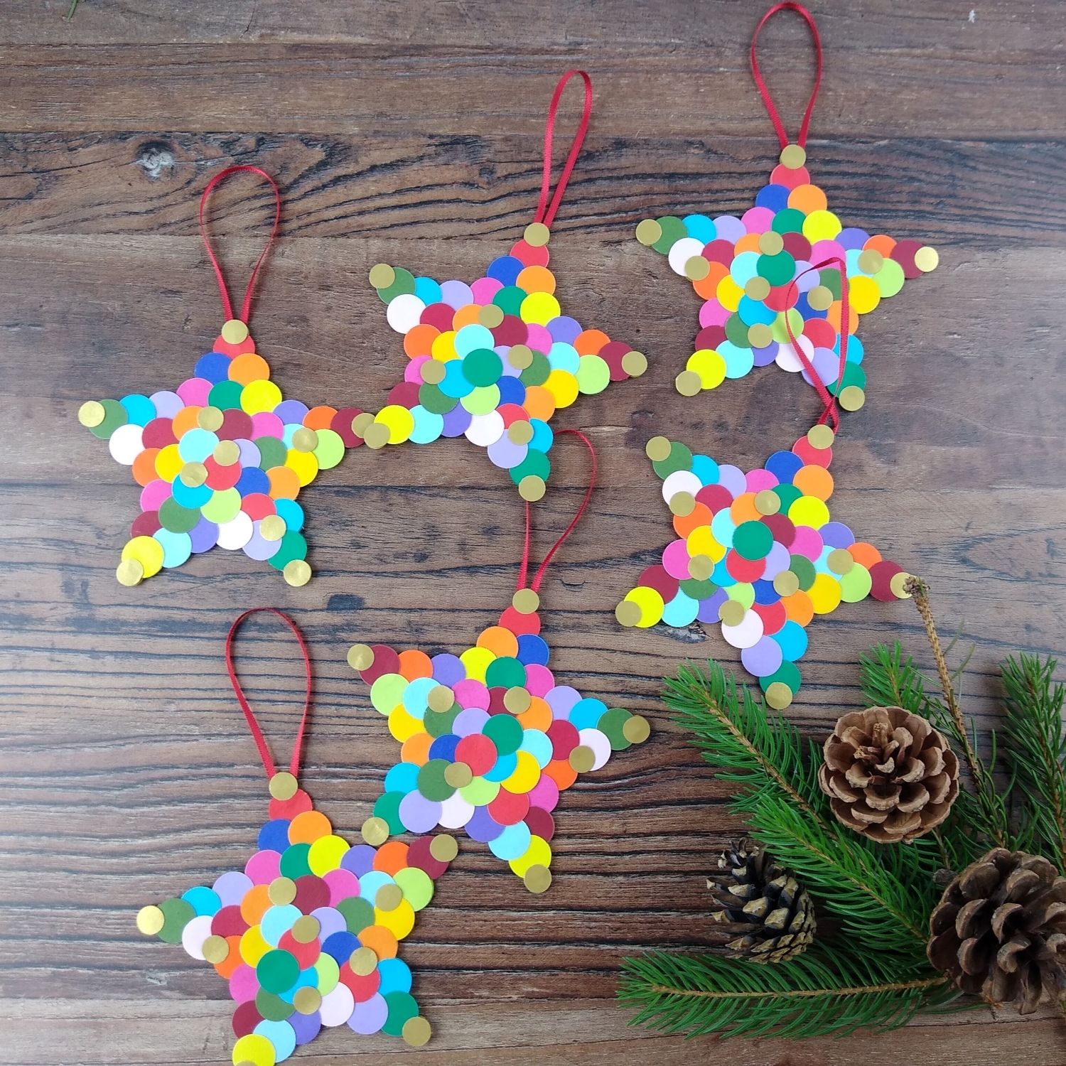 Colourful Christmas Star Decorations - Image 7